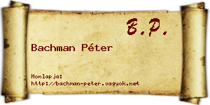 Bachman Péter névjegykártya