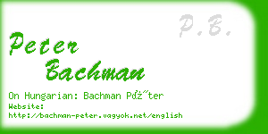 peter bachman business card